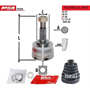Mga 70596 Aks Kafa Diş Abs'li Nissan PRIMERA-P11 96-02 2.0 Fiyatı