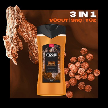 Axe Premium Duş Jeli Copper Santal 3 In 1 300 ml + Axe Erkek Fiyatı