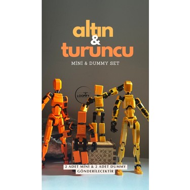 Altın-Turuncu 4'lü Oynar Eklemli Robot Figür Seti – Mini 13 Fiyatı