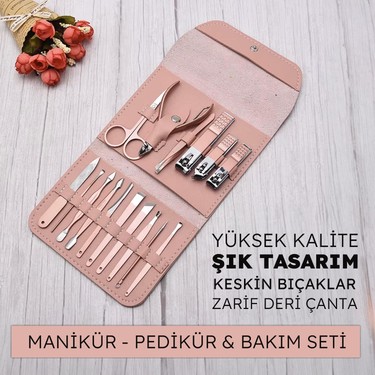 Upway 16 Parça Deri Çantalı Paslanmaz Çelik Manikür Pedikür Fiyatı