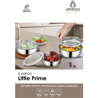 6 Parça Little Prime Paslanmaz Çelik Saklama Kabı Fiyatı