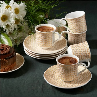 Karaca Apricot Vivi Bronz 6 Kişilik Kahve Fincanı Takımı 70 Fiyatı