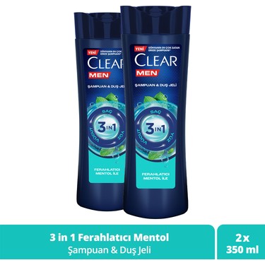 Clear Men 3 in 1 Şampuan & Duş Jeli Ferahlatıcı Mentol Fiyatı