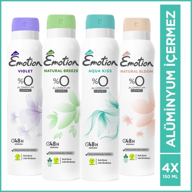 Emotion Kadın Alüminyumsuz Vegan Deodorant 4x150 Ml (Natural Fiyatı