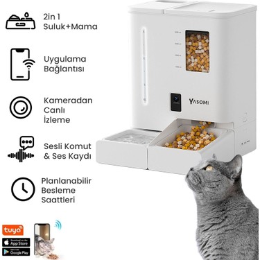 Yasomi Du-F03v 4l/5l Kapasiteli Şarjlı Akıllı Otomatik Mama Fiyatı