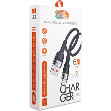 Subzero CL81 Metal Başlık Hasır 6A Type-C Rgb Ledli Hızlı Fiyatı