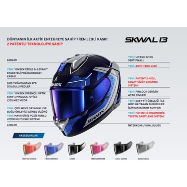 Shark Skwal I3 Replıca Zarco Gp Kapalı Kask Fiyatı