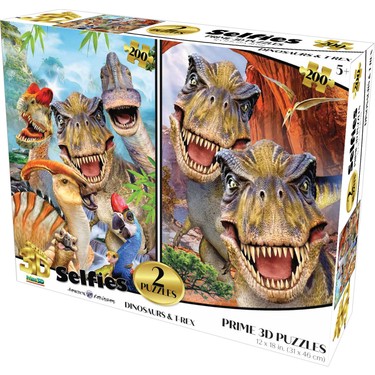 Prime 3D Dinozorlar ve T-Rex Selfie Ikili Puzzle 200 Parça Fiyatı