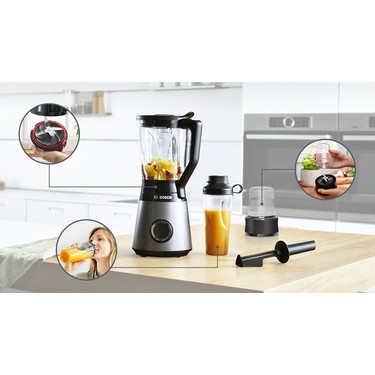 FRULLATORE BOSCH Serie 4 MMB6177S Frullatore 1,5 L Frullatore Da Tavolo Nero, Argento