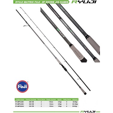 Ryuji Matrix Fuji 240CM 20-60GR 2 Parça Shore Spin Kamış Fiyatı