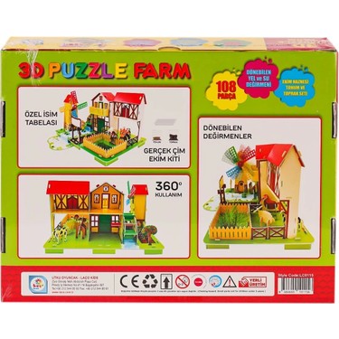 LC0115 3D Boyutlu Çiftlik Puzzle -Laçokids Fiyatı