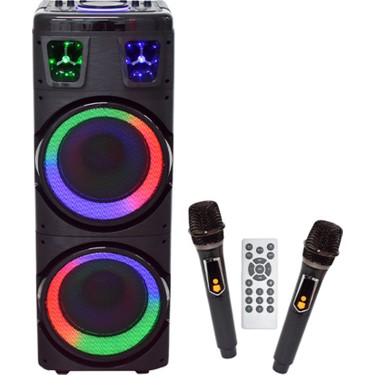 BTS-1708 200W Karaoke Ses Sistemi 2X10 Inç Rgb Efektli Party Fiyatı