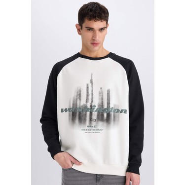 DeFacto Oversize Geniş Kalıp Bisiklet Yaka Baskılı Fiyatı