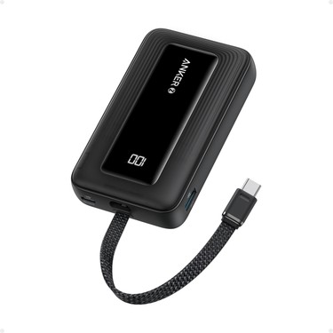 Anker Zolo Powerbank (10K, 30W, Dahili USB-C Kablo) - Siyah Fiyatı