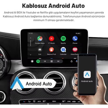 Embatech Carplay Ai Box 4GB+32GB Youtube,netflix,google Play Fiyatı