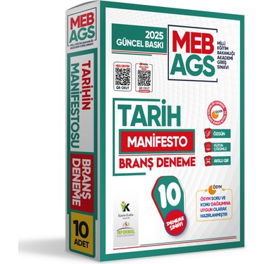 2025 Meb Ags Tarih-Coğrafya-Mevzuat Manifesto Branş Deneme Kitabı