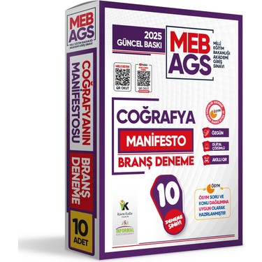 2025 Meb Ags Tarih-Coğrafya-Mevzuat Manifesto Branş Deneme Kitabı