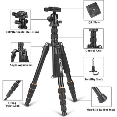 Zomei Q666 Profesyonel Tripod & Monopod-13 kg Taşıma Fiyatı