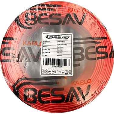 Besav Nyaf 1x1,5 (H07V-K) Kablo 100 Metre Fiyatı