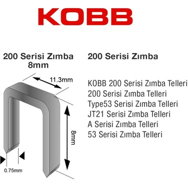 KOBB Ağır Hizmet Tipi 8 mm Zımba Teli 2500 Adet Elektrikli Fiyatı