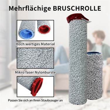 KiimSin Spazzole rullo accessori per Roborock Dyad Pro, Dyad Pro Combo Parti di ricambio aspirapolvere umido e secco, 2 spazzole rullo + 2 Filtro + 1spazzole