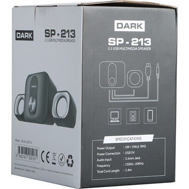 Dark SP-213 Total 11W RMS 2+1 Multimedia Speaker Fiyatı
