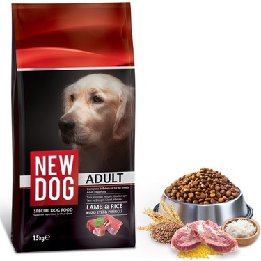 いぬ New Dog Kuzu Etli & Pirinçli Yetişkin Köpek Maması 15 kg Fiyatı
