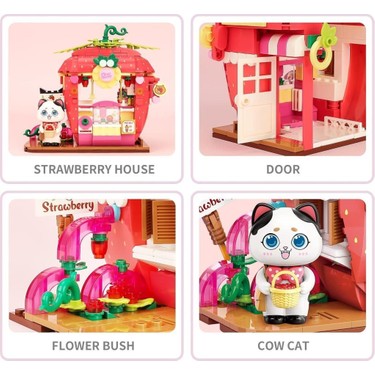 Keeppley Lovely Street K28022 Tuxedo Cat Strawberry House Fiyatı