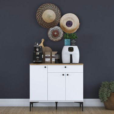 Rani JE194 Kahve Köşesi Çok Amaçlı Dolap 3 Kapaklı 1 Fiyatı