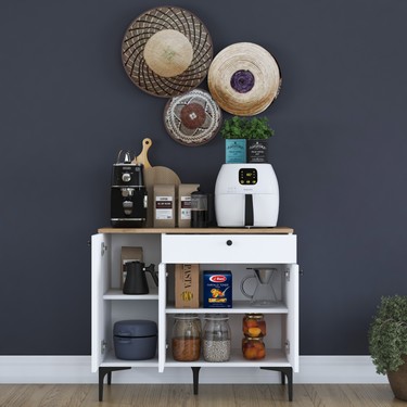 Rani JE194 Kahve Köşesi Çok Amaçlı Dolap 3 Kapaklı 1 Fiyatı