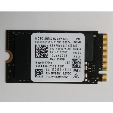 Wd Pc SN740 SDDQMQD-256 GB 200 MB/s 3500 MB/s SSD Fiyatı