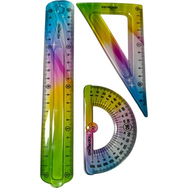 Cmk Keyroad Renkli Esnek Çizim Seti (20CM Cetvel ,iletki , Fiyatı