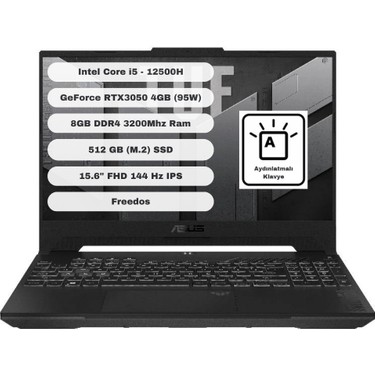 Asus TUF Gaming F15 FX507ZC4-HN081 Intel Core i5 12500H 8GB Fiyatı