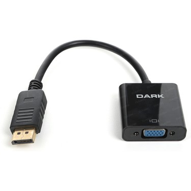 Dark Display Port to VGA Analog Aktif,Altın Uçlu, Full HD Fiyatı