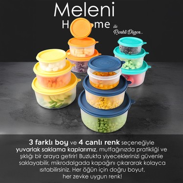 Meleni Home 6'lı Yuvarlak Gıda Saklama Kabı Seti - Organizer Fiyatı