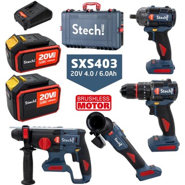 Stechend SXS403 Akülü Alet Seti 20V 4.0/6.0AH 7 Parça Fiyatı