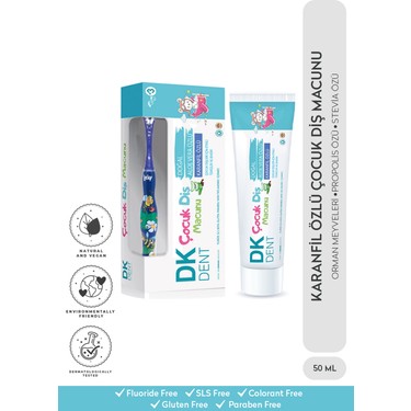 Dk Dent Çocuk Diş Macunu Diş FırçalıALOE VERA+KARANFİL 50 Ml+DİŞ FIRÇASI