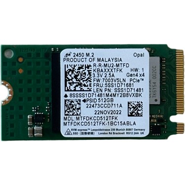 Micron 2450 M.2 NVMe SSD 1TB 本体 Micron 2450 M.2 2242 MTFDKCD512TFK 512GB Pcıe GEN4X4 Nvme Fiyatı