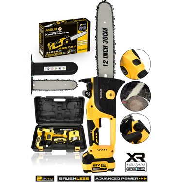 Assur 21V Çift Akülü Testere Ağaç Odun Dal Kesme Motoru Fiyatı