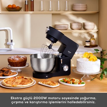 YURUGIX 32S 3セット 新品 Karaca Multichef Ultra 2000 Watt 8 Litre Stand Mikser Black Fiyatı