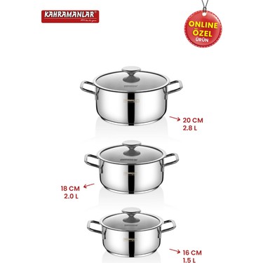 【専用】trangAnh様3セット Kahramanlar Yağmur Indüksiyon Tabanlı 3'lü Tencere Seti Fiyatı