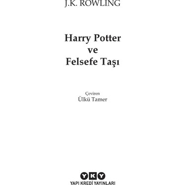 Harry Potter ve Felsefe Taşı - J. K. Rowling Kitabı ve Fiyatı