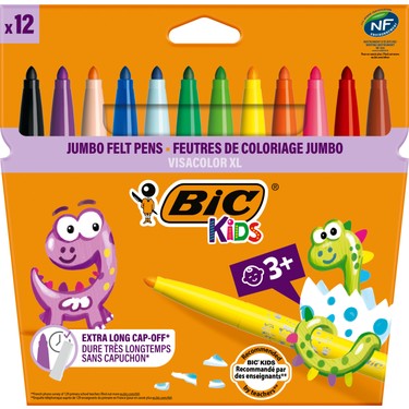 BIC Kids Visa Color XL Yıkanabilir Keçeli Boya Kalemi 12 Fiyatı