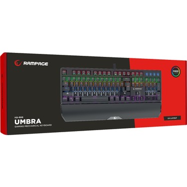 Rampage KB-R86 Umbra Siyah USB Rainbow Aydınlatmalı Blue Fiyatı