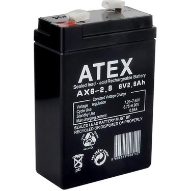 Atex AX6-2.8 6V 2.8 Ah Bakımsız Kuru Akü Fiyatı