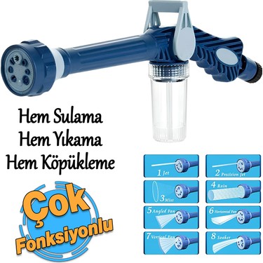 Bahçe Sulama Araç Yıkama Köpürtme Tabancası 8 Fonksiyonlu Fiyatı