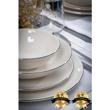 Farika Porselen Şems 24 Parça 6 Kişilik Platin Yaldız Fiyatı