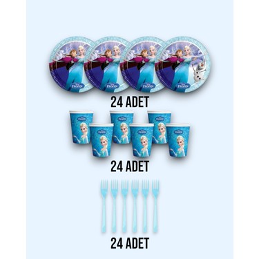 Evabrite Frozen Elsa Temalı Tabak Bardak Çatal 24 Lü - Doğum Fiyatı