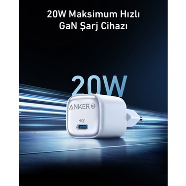Anker Zolo 20W GaN Teknolojisi USB-C Şarj Cihazı - Beyaz - Fiyatı