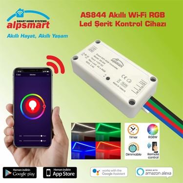 Alpsmart AS844 Akıllı WiFi RGB Led Şerit Uzaktan Kontrol Fiyatı